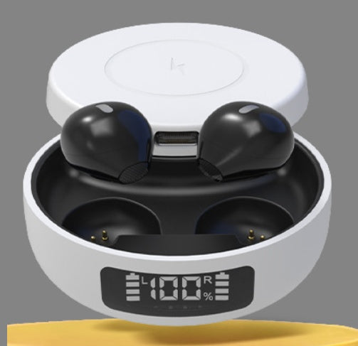 Earbuds wireless bluetooth headset in charging case with battery indicator