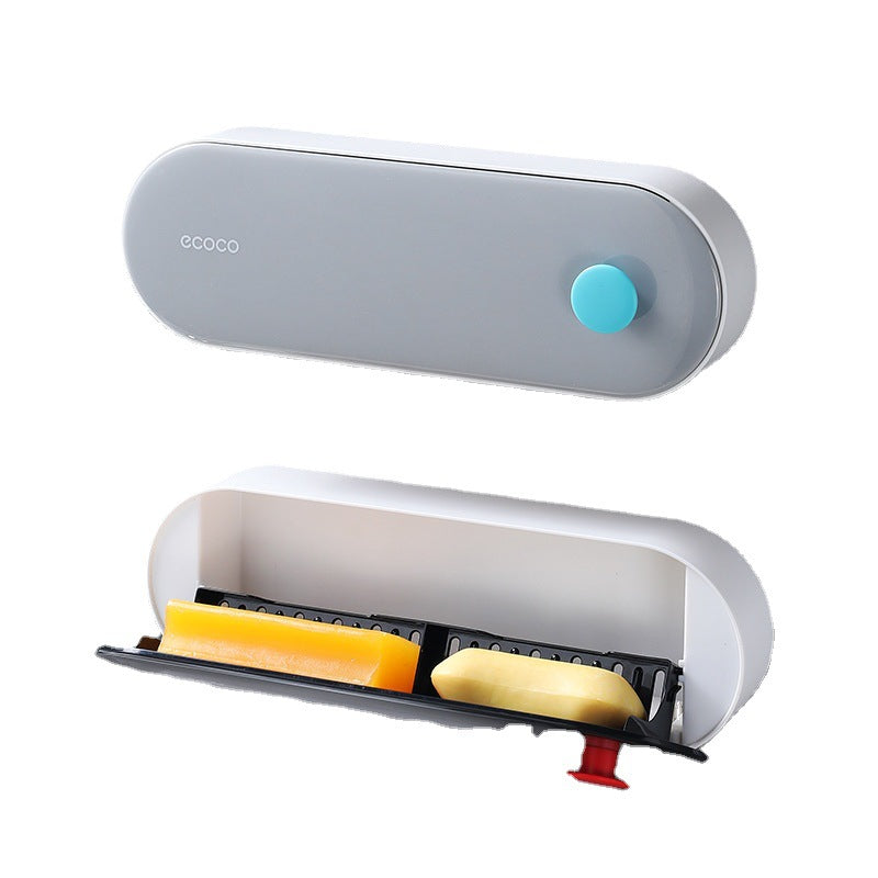 Wall-mounted Drainage Punching Free Soap Holder With Lid